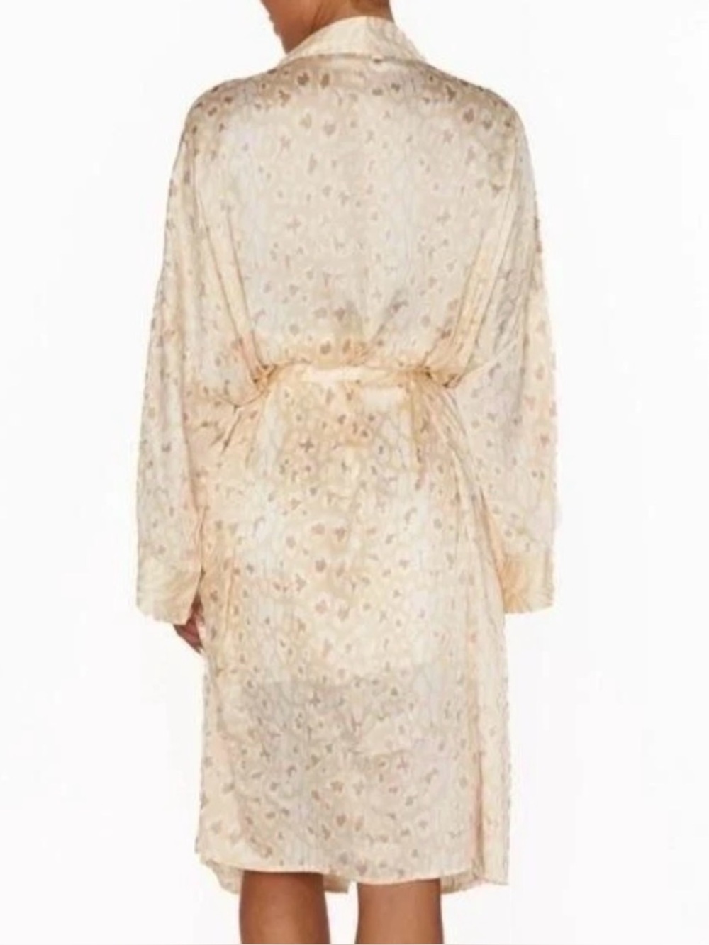 NEW Show Me Your MuMu x Curateur The Harlowe Silk Print Robe Gold Animal Print